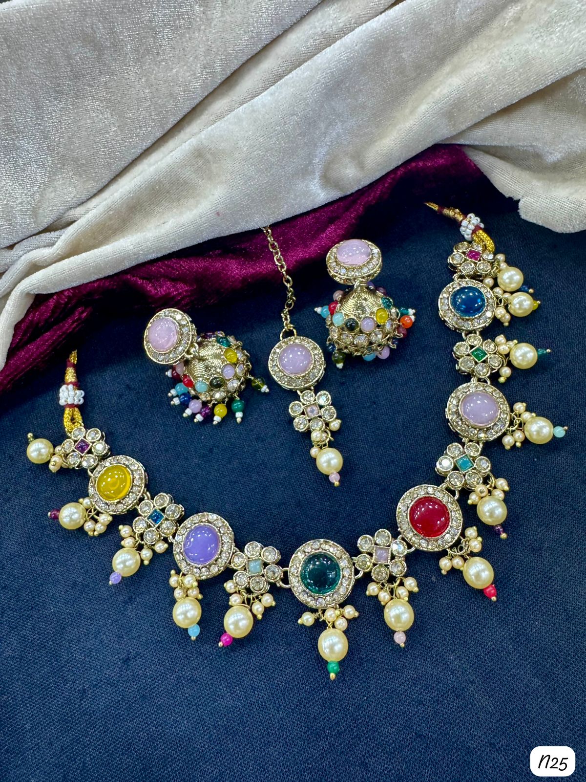 Multy Color Choker Necklace Set